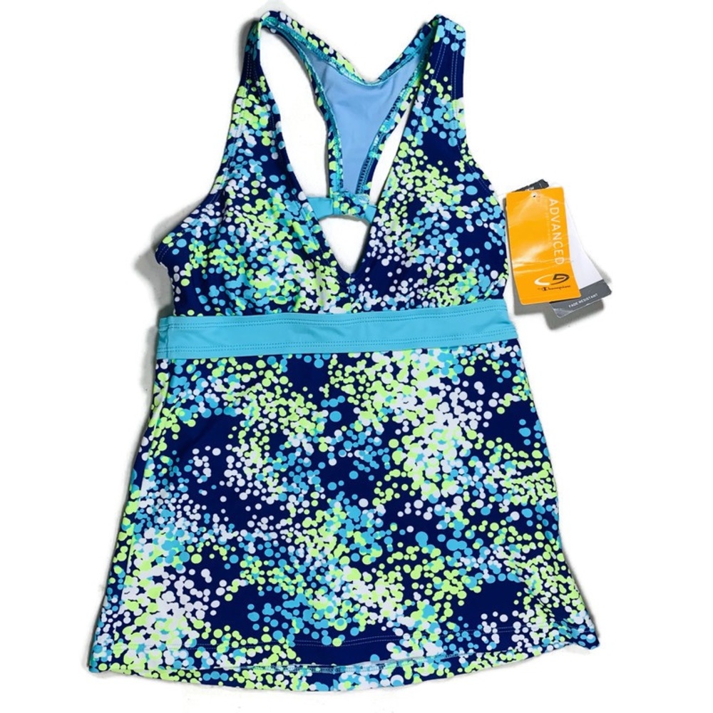 ☘️5 for $25☘️ Champion Racer Back Swim Top Blue Aqua X Small